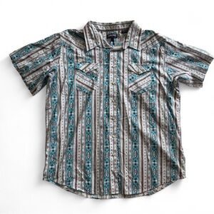 Panhandle Western Aztec Pearl Snap Shirt | Men’s 2XL